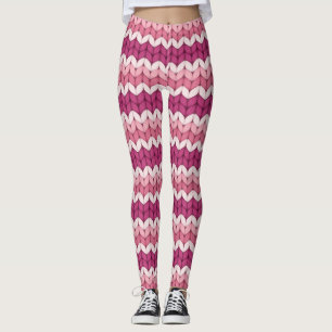 Gebreet Roze Zig Zag Leggings