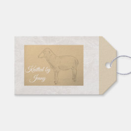 Gebreid door schapen gift/kleding label cadeaulabel