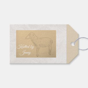 Gebreid door schapen gift/kleding label cadeaulabel