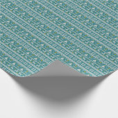 Gebreid Elegant Blauw Vrolijk Kerstfeest turquoise Cadeaupapier (Hoek)