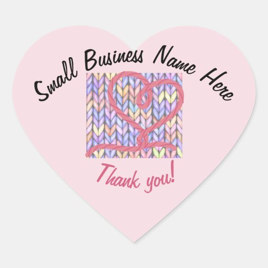 gebreid garen hart dank u kleine bedrijf Sticker (Voorkant)