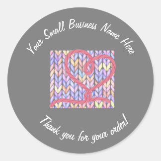 gebreid garen hart dank u kleine bedrijf Sticker