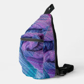 Gebreid Gemengd Paarse en Blauw Sling Bag (Rechterhoek)