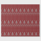 Gebreid Kerst Cozy Patroon Cadeaupapier (Vlak)