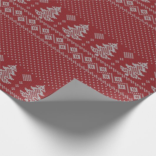 Gebreid Kerst Cozy Patroon Cadeaupapier (Hoek)