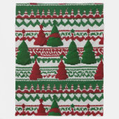 gebreid kerstboompatroon fleece deken (Voorkant)