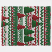 gebreid kerstboompatroon fleece deken (Voorkant (Horizontaal))