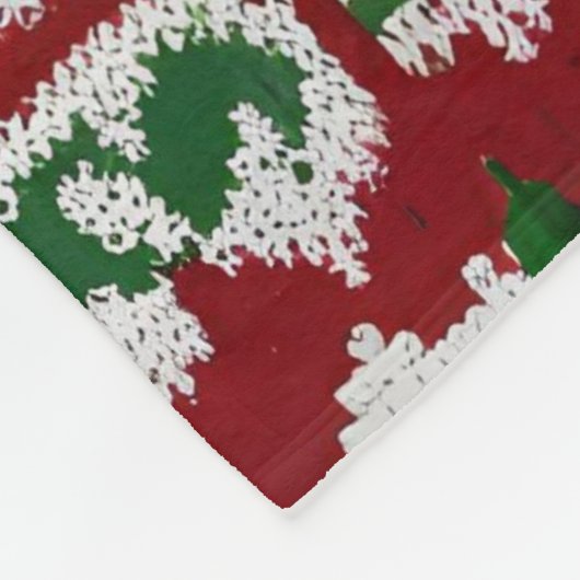 gebreid kerstboompatroon fleece deken (Hoek)