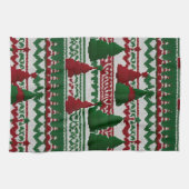 gebreid kerstboompatroon theedoek (Horizontaal)