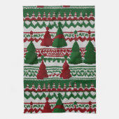 gebreid kerstboompatroon theedoek (Verticaal)