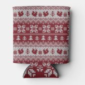 Gebreid, Kerstmis, eekhoorns, patroon. Blikjeskoeler (Voorkant)