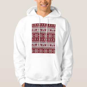 Gebreid, Kerstmis, eekhoorns, patroon. Hoodie