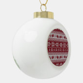 Gebreid, Kerstmis, eekhoorns,  patroon. Keramische Bal Ornament (Links)