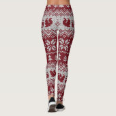 Gebreid, Kerstmis, eekhoorns, patroon. Leggings (Achterkant)