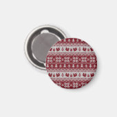 Gebreid, Kerstmis, eekhoorns, patroon. Magneet (Voorkant / Achterkant)