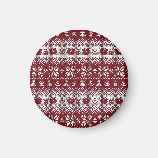 Gebreid, Kerstmis, eekhoorns, patroon. Magneet (Voorkant)