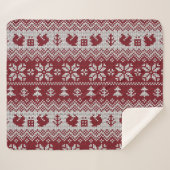 Gebreid, Kerstmis, eekhoorns,  patroon. Sherpa Deken (Voorkant (horizontaal))
