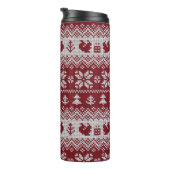 Gebreid, Kerstmis, eekhoorns, patroon. Thermosbeker (Geroteerd rechts)