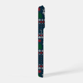 Gebreid Kerstmis Vintage Dennenboom Herten Patroon iPhone Hoesje (Rechterkant)