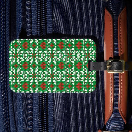 Gebreid kerstpatroon bagagelabel (Voorkant Insitu 4)