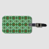 Gebreid kerstpatroon bagagelabel (Voorkant (horizontaal))