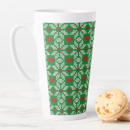 Gebreid kerstpatroon latte mok