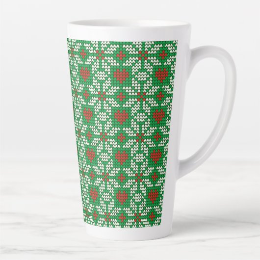 Gebreid kerstpatroon latte mok (Rechts)