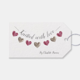 Gebreid met liefde bunting hart label cadeaulabel