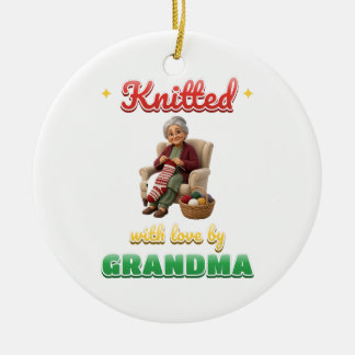 Gebreid met liefde door oma kerstornament keramisch ornament