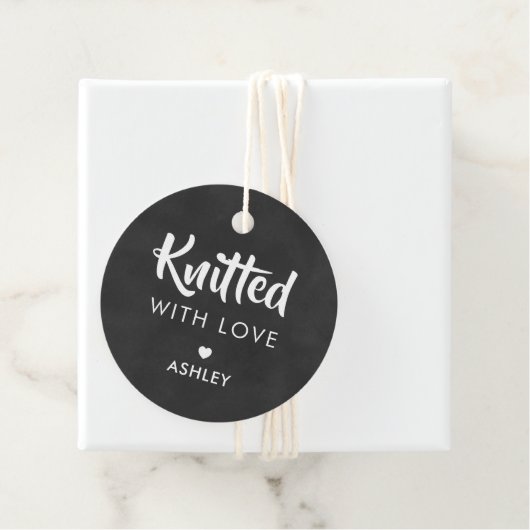 Gebreid met Liefde, Handgemaakt Gift Label, Chalkb Bedankjes Labels (In situ)