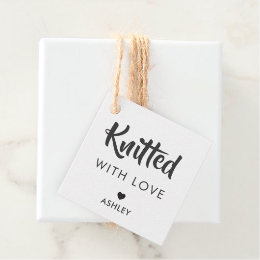 Gebreid met Liefde, Handgemaakt Gift Label, Kraft Bedankjes Labels (In situ)