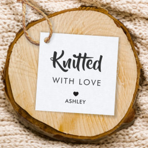 Gebreid met Liefde, Handgemaakt Gift Label, Kraft Bedankjes Labels
