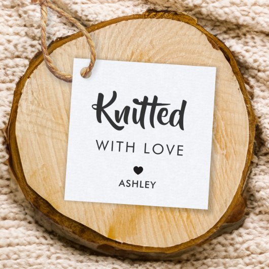 Gebreid met Liefde, Handgemaakt Gift Label, Kraft Bedankjes Labels