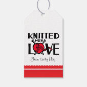 Gebreid met liefde hart wol genaamd cadeau label cadeaulabel (Voorkant)