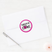 Gebreid met liefde roze wol breien cadeau stickers (Envelop)