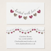 gebreid met liefdesgeschenk of visitekaartje