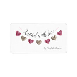 Gebreid met love wol hart papier label