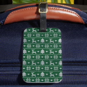 Gebreid naadloos kerstpatroon bagagelabel