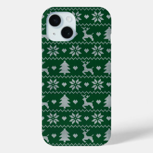 Gebreid naadloos kerstpatroon iPhone 15 case