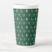 Gebreid naadloos kerstpatroon latte mok (Voorkant)