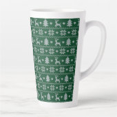 Gebreid naadloos kerstpatroon latte mok (Rechts)