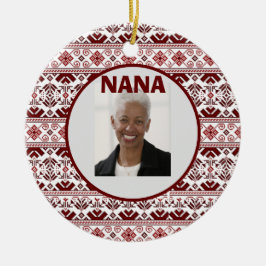 Gebreid Oekraïens etnisch patroon, Kerstmis Keramisch Ornament