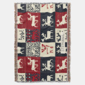 gebreid patchwork kerstpatroon | rustiek deken (Voorkant Verticaal)