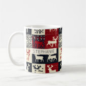 gebreid patchwork kerstpatroon | rustiek koffiemok (Links)