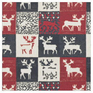 gebreid patchwork kerstpatroon rustiek stof