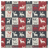 gebreid patchwork kerstpatroon | rustiek stof (Swatch)