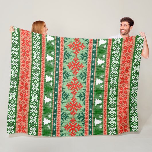 Gebreid patroon fleece deken (In situ)