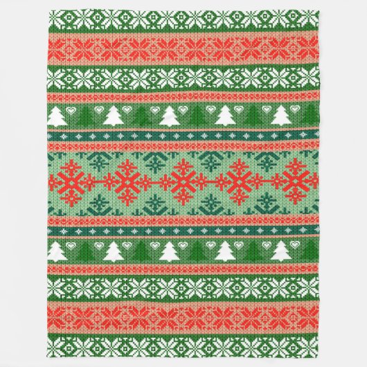 Gebreid patroon fleece deken (Voorkant)