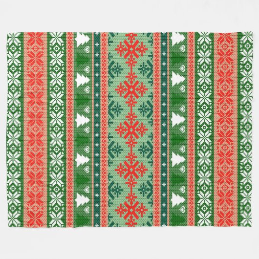 Gebreid patroon fleece deken (Voorkant (Horizontaal))