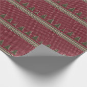 Gebreid patroon met kerstbomen cadeaupapier (Hoek)